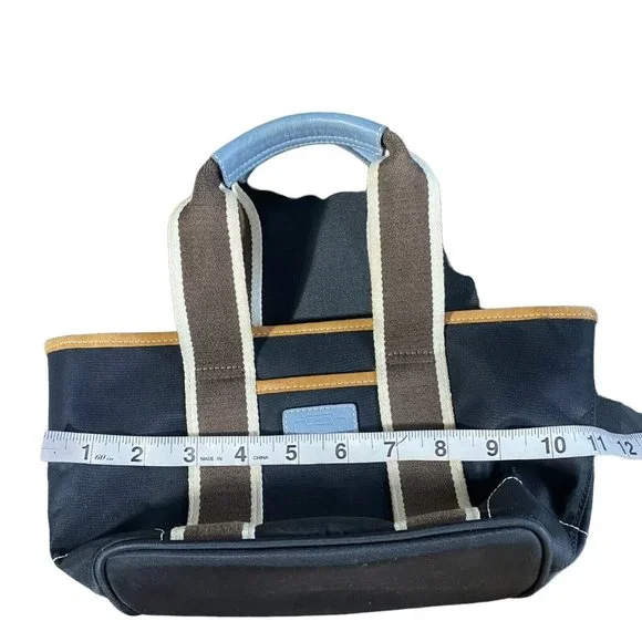 coach Mini Hampton lunch tote nylon bag blue designer - Picture 3 of 8